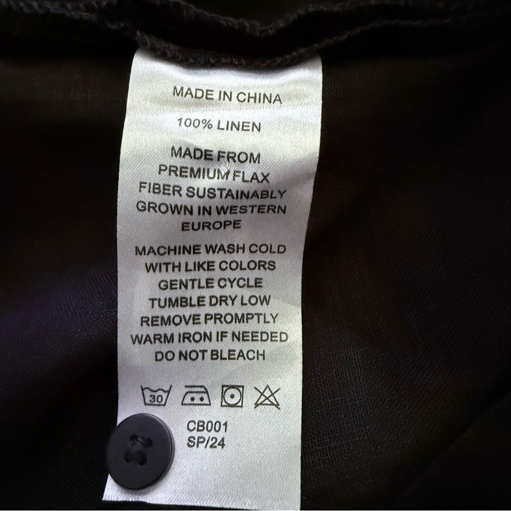 NWT Quince 100% European Linen Square Neck Jumpsuit - Small, Black (NO BELT) - Picture 12 of 12